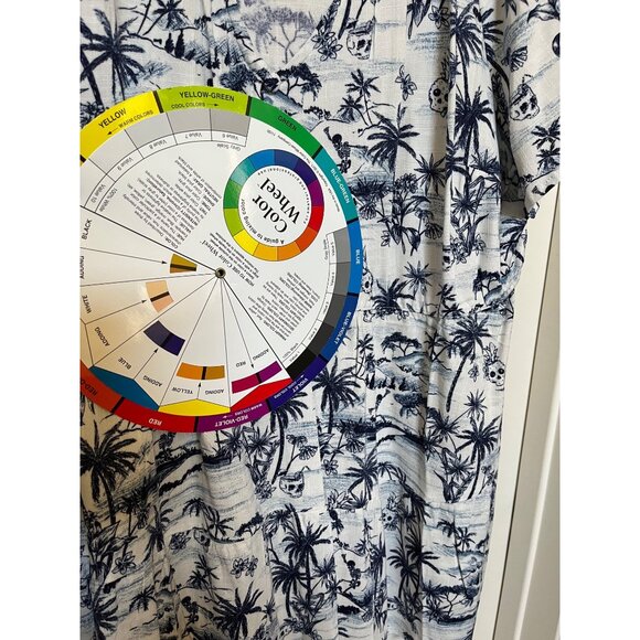 Torrid Women's Tropical Skeleton Print Tunic Top 2X Rayon/Spandex Blue/White - Picture 9 of 9